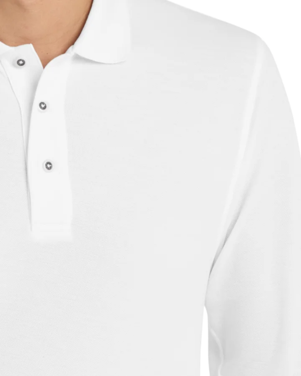 Closeup of a K500LS Port Authority Silk Touch Long Sleeve Polo